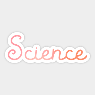 Back to School Pink and Coral Gradient Subject: Science Sticker